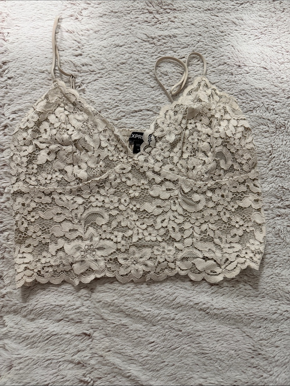 Express Lace Bralette Camisole in Cream